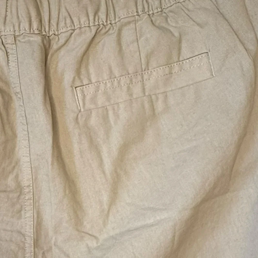 Banana Republic Beige Pull On High Rise Linen Cotton Drawstring Pockets NWT XL - Picture 4 of 9